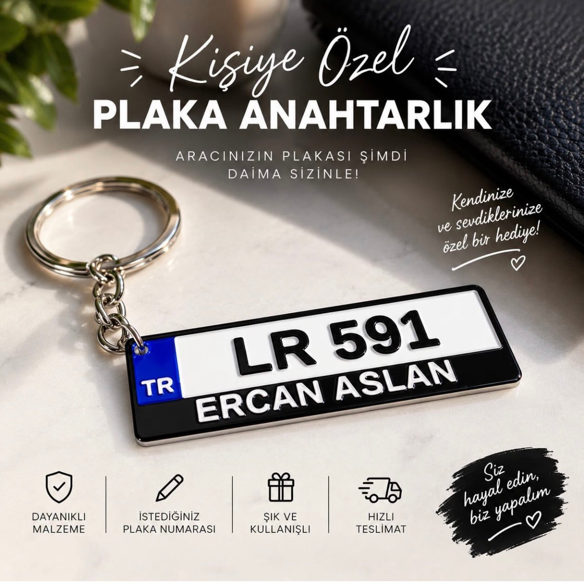 Kişiye Özel Plaka Anahtarlık